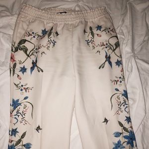 H&M white with floral print pants